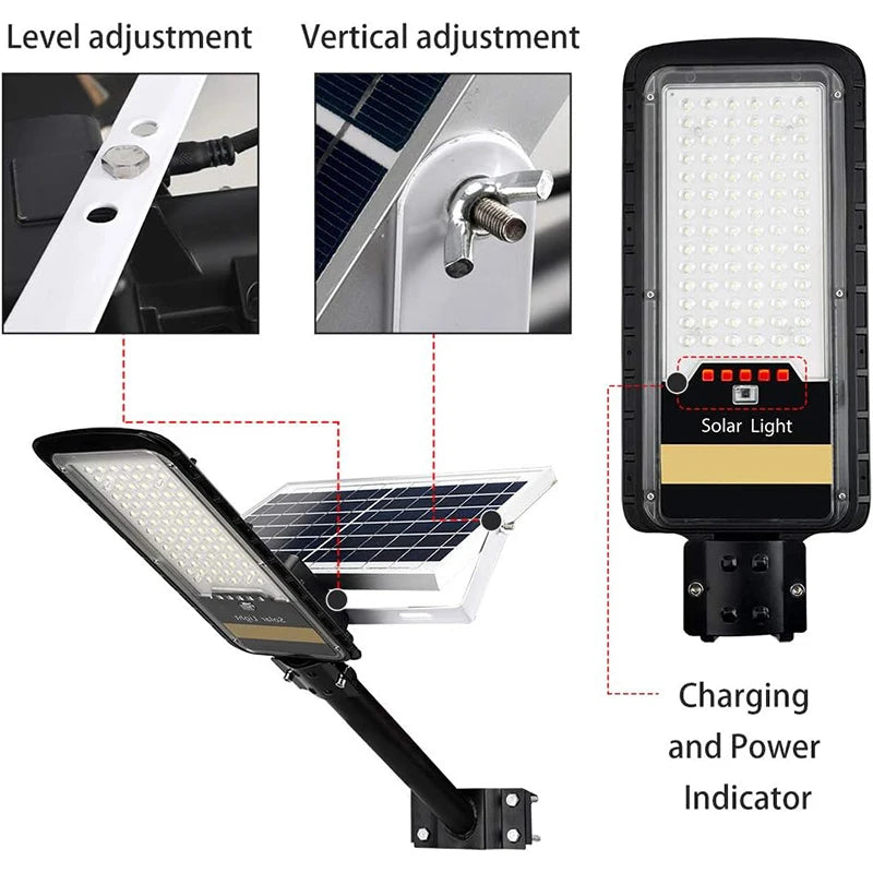 Lámpara Solar LED Monocristalina con Control Remoto - IP67 Impermeable - Luz Blanca 6500K - Para Exteriores