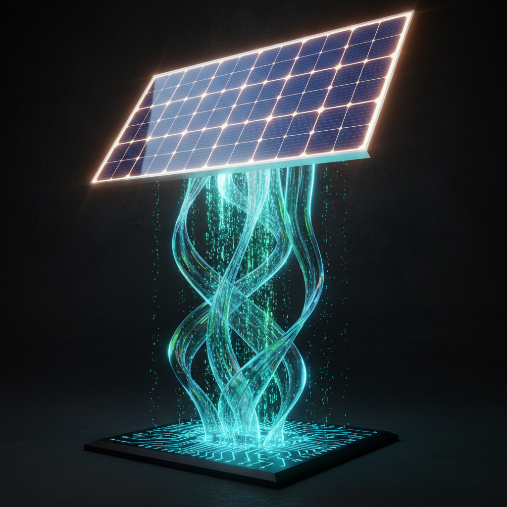 Logo 3D de transformación de energía solar